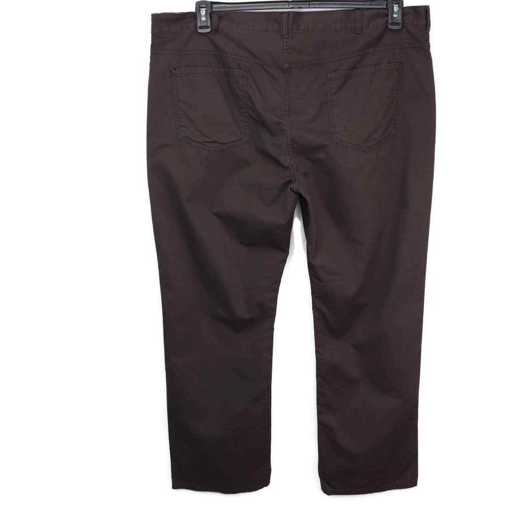 Cotton Casual Pants Brown Chinos Straight Leg Everyday Comfort 42x30 - Picture 4 of 13